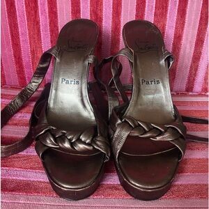 Christian Louboutin Bronze Platform Sandals
